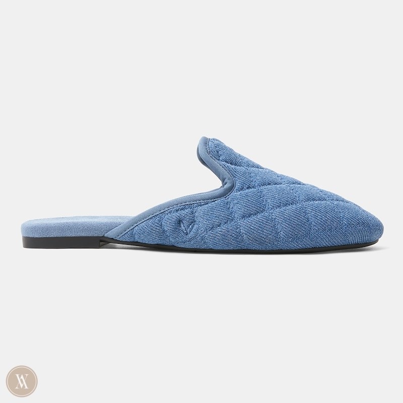 Blue VIVAIA Sherry Women's Round-Toe Quilted Mules - VML-2266