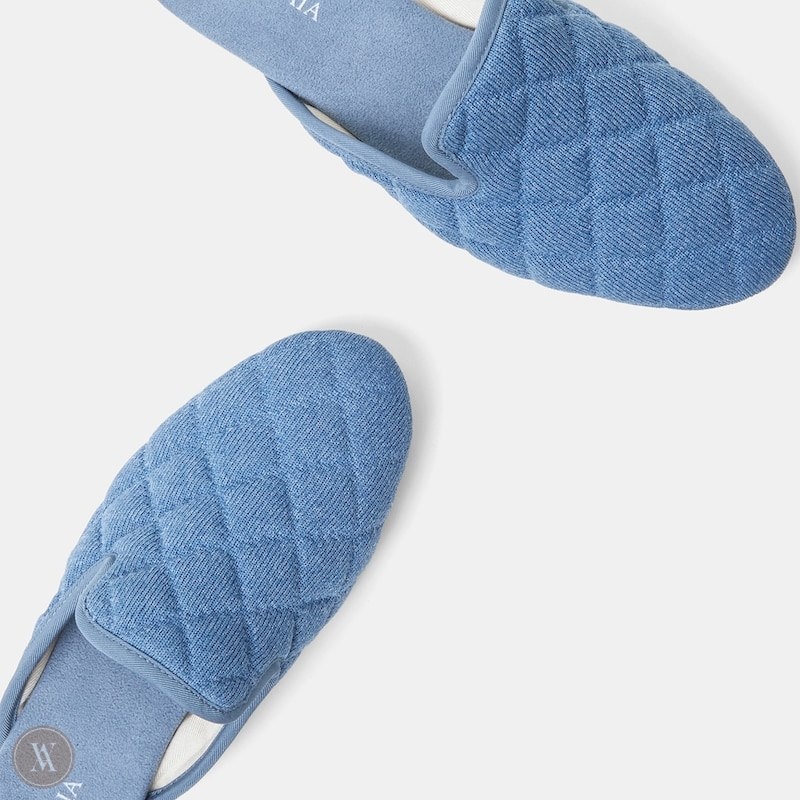 Blue VIVAIA Sherry Women's Round-Toe Quilted Mules - VML-2266