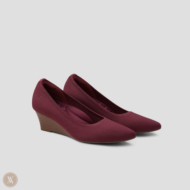 Burgundy Red VIVAIA Aria Wedge Pro Women\'s Pointed-Toe Wedge - EAC-9758