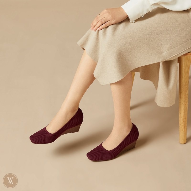 Burgundy VIVAIA Margot Wedge Pro Women's Square-toe Wedge - QHH-7353