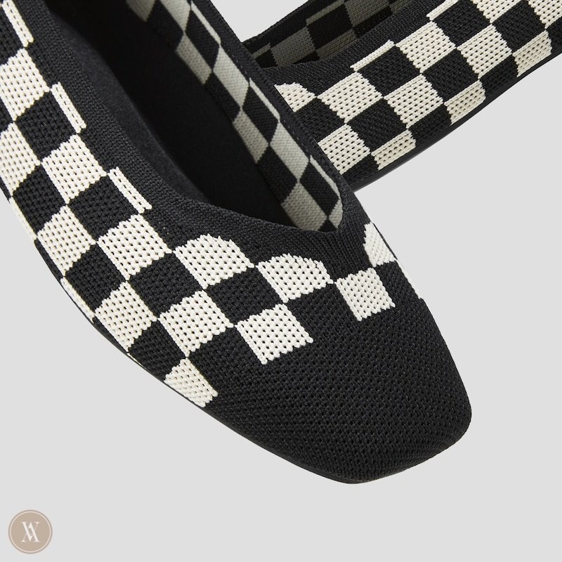 Checker VIVAIA Margot 2.0 Women's Square-Toe V-Cut Flats - OIH-9857