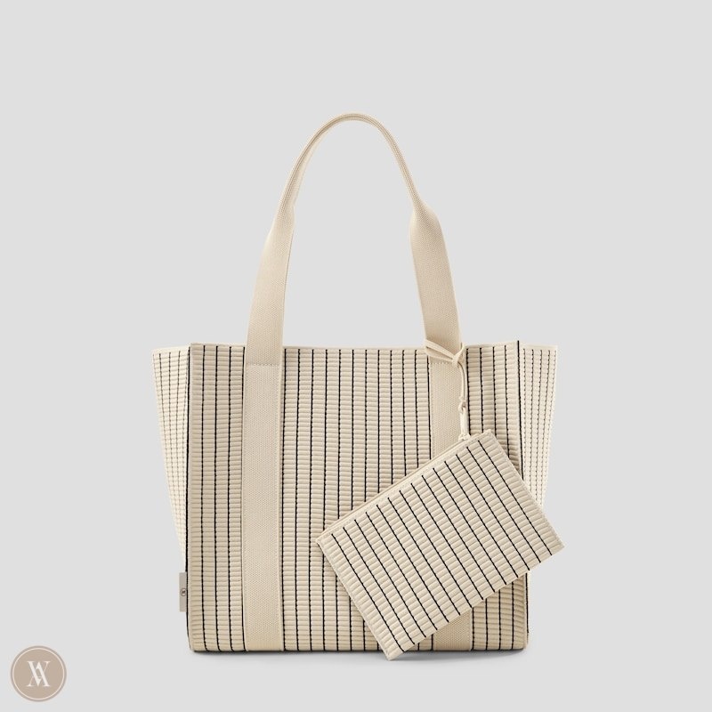 Cream White Navy Stripes VIVAIA Sarah Women\'s Bags - NVO-0032