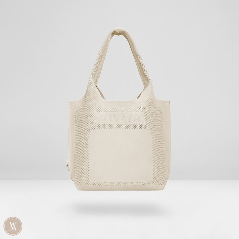 Cream White VIVAIA Zahara Tote-Cream Ivory Women\'s Bags - NTX-0661