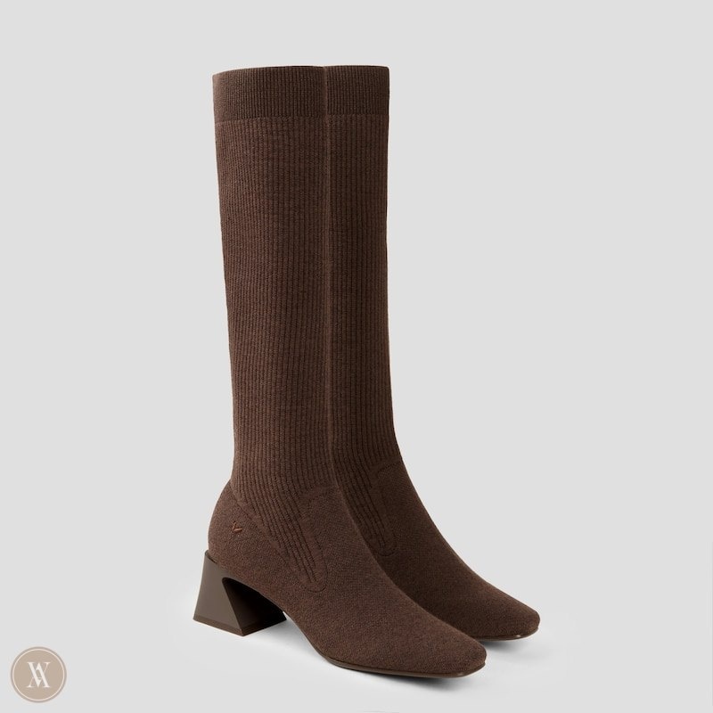 Dark Chocolate VIVAIA Rebecca Women's Square-Toe Block Heel Knee-High Boots - KCF-6978