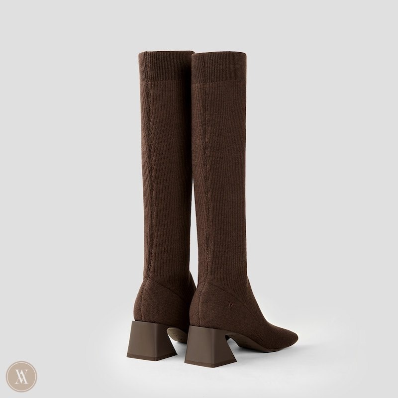 Dark Chocolate VIVAIA Rebecca Women's Square-Toe Block Heel Knee-High Boots - KCF-6978