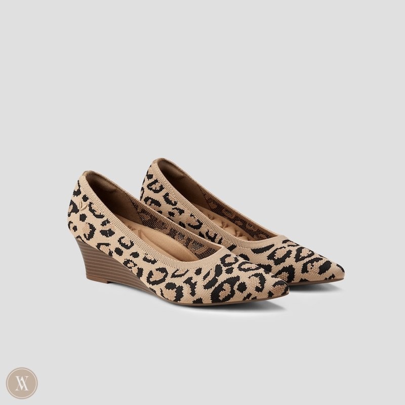 Dark Leopard VIVAIA Aria Wedge Pro Women\'s Pointed-Toe Wedge - EOU-0244