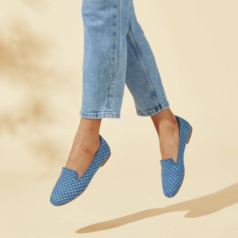 Denim Woven VIVAIA Audrey Women's Round-Toe Woven Knit Loafers - YPC-5686