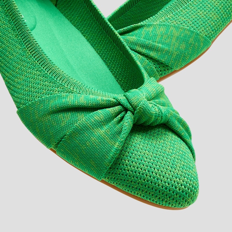 Green VIVAIA Bibi Women's Round-Toe Knotted Flats - RII-7171