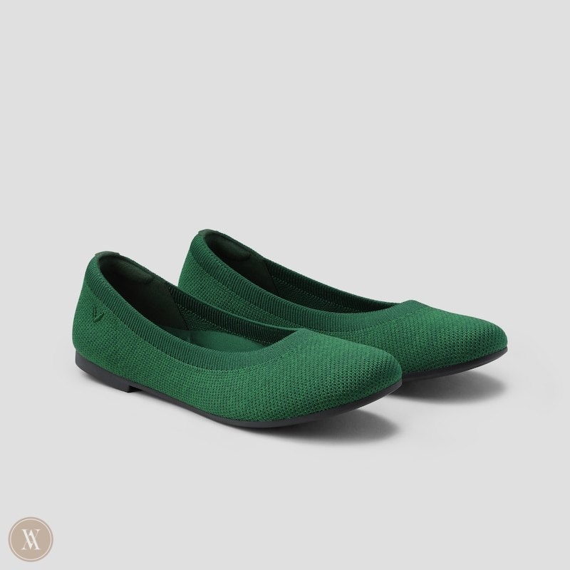 Green VIVAIA Claire Women\'s Round-Toe Flats - WVX-5848