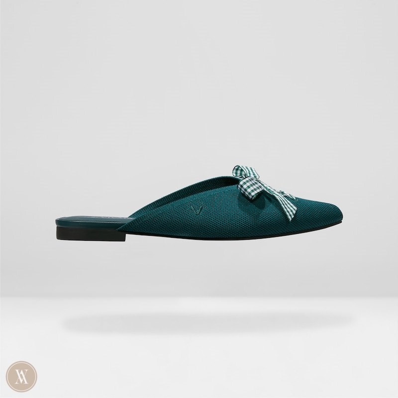 Green VIVAIA Molly Women's Pointed-Toe Bow Mules - LHA-2314