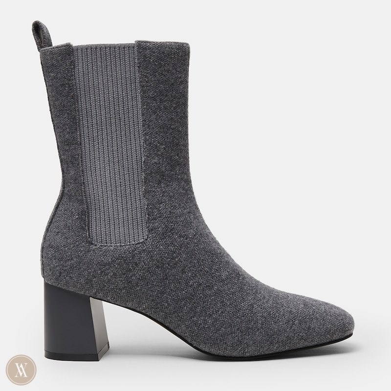 Grey VIVAIA Gemma Women's Square-Toe Heeled Boots - ADS-4165