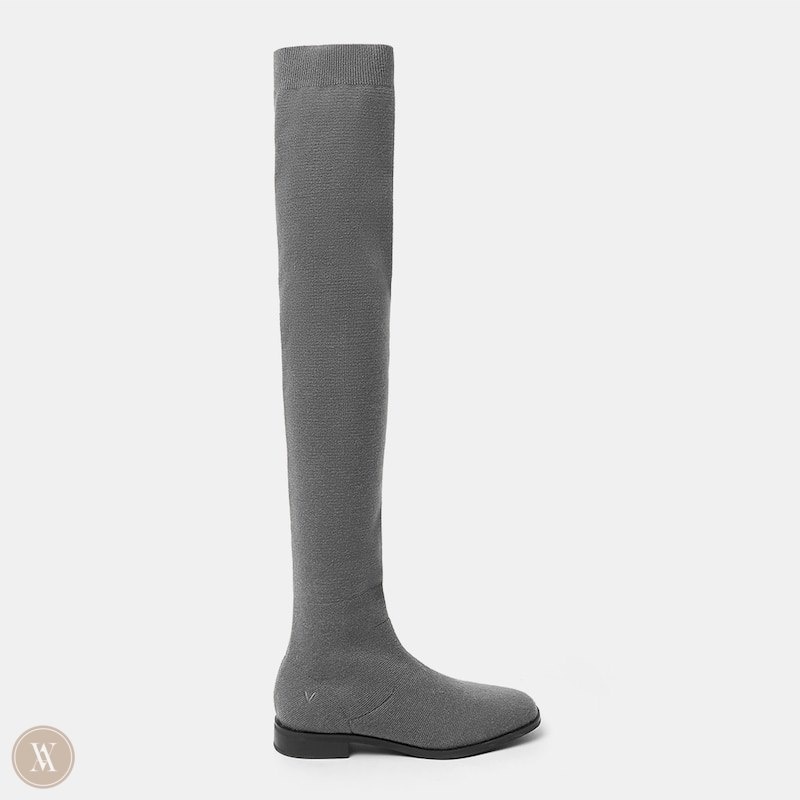 Grey VIVAIA Happer Women's Square-Toe Over-the-Knee Boots - VYR-7836