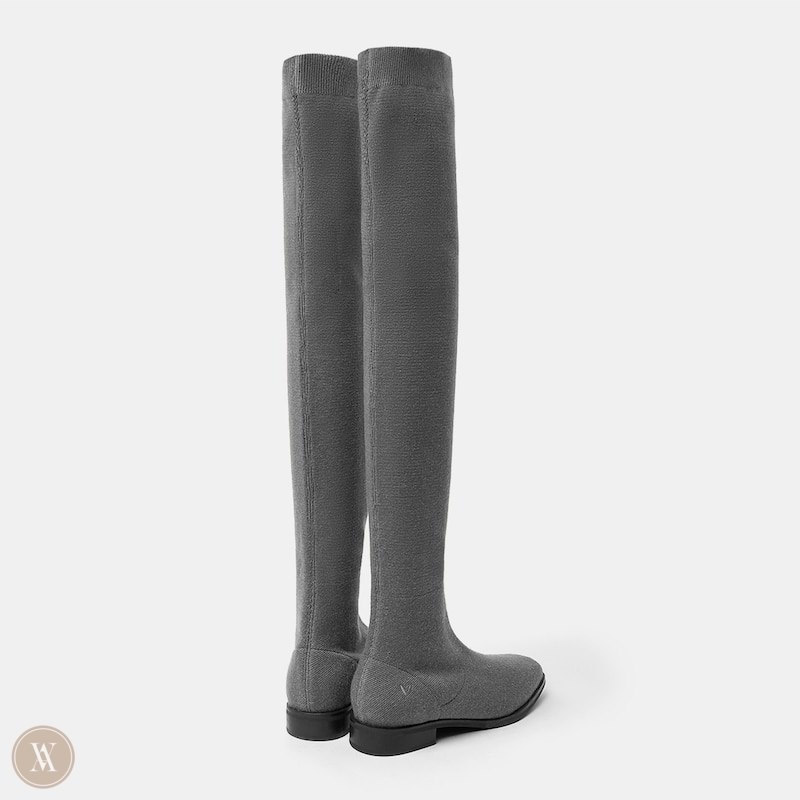 Grey VIVAIA Happer Women's Square-Toe Over-the-Knee Boots - VYR-7836