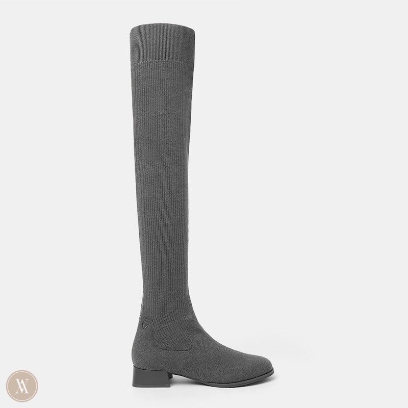 Grey VIVAIA Madeline Women's Round-Toe Over-the-Knee Boots - USV-9480