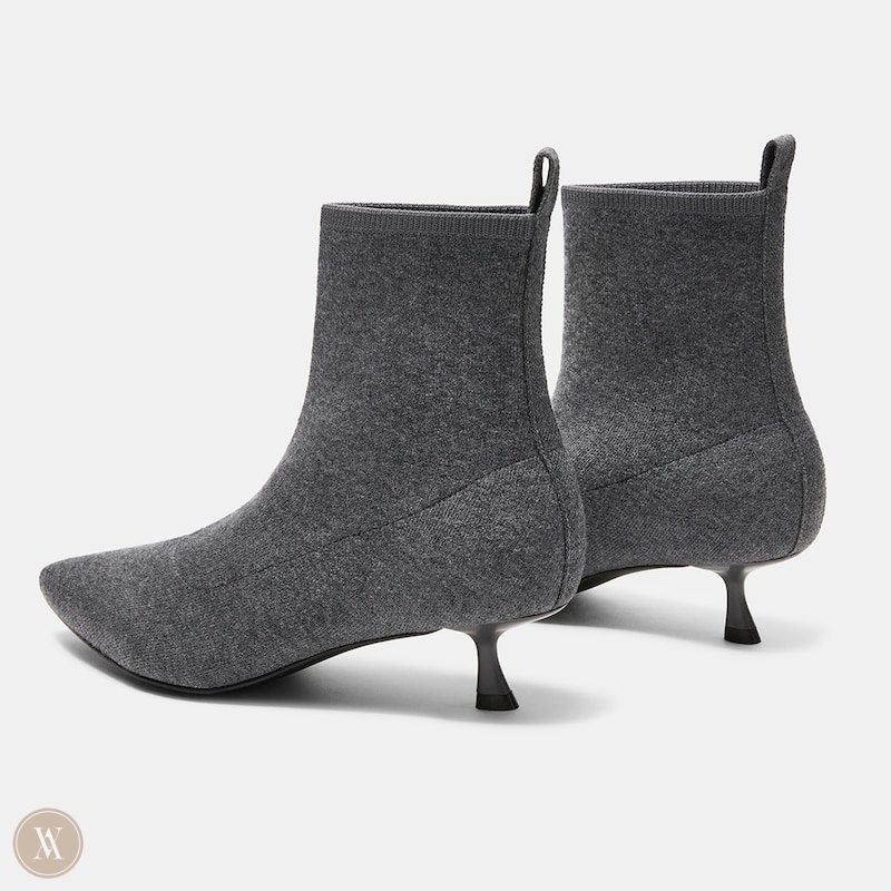 Grey VIVAIA Naomi Women's Pointed-Toe Heeled Boots - TII-0077