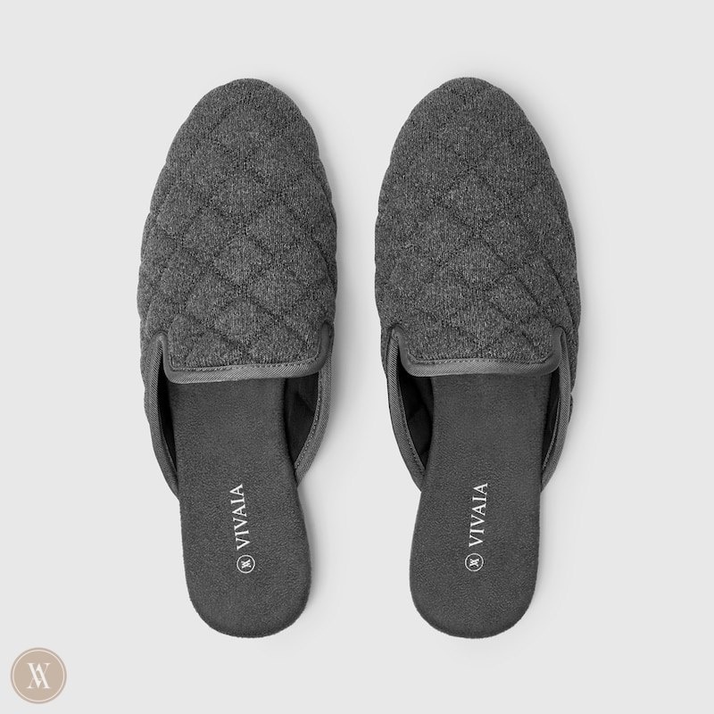 Grey VIVAIA Sherry Women's Round-Toe Quilted Mules - MSP-8735