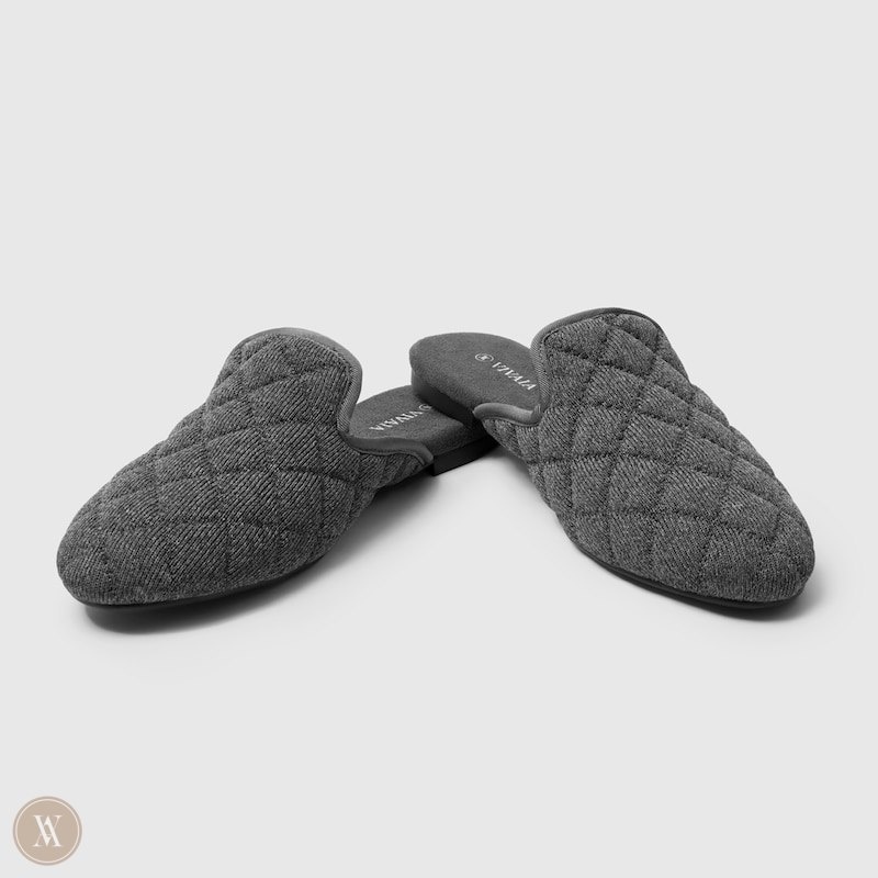 Grey VIVAIA Sherry Women's Round-Toe Quilted Mules - MSP-8735