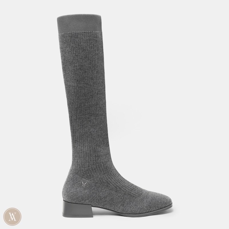 Grey VIVAIA Tara Women's Square-Toe Mid-Calf Boots - JFX-5948