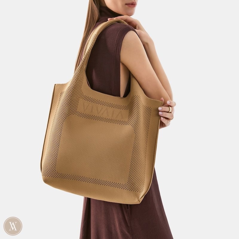 Khaki Brown VIVAIA Zahara Tote Women's Bags - MVT-1285