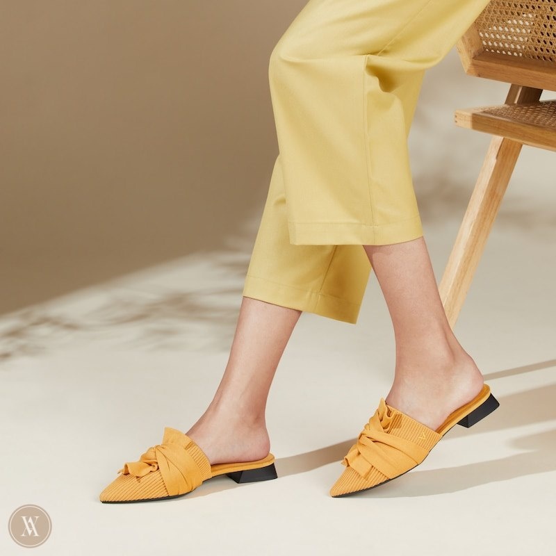 Mustard Yellow VIVAIA Yaffa Women's Pointed-Toe Knot Sandals - LJB-4500