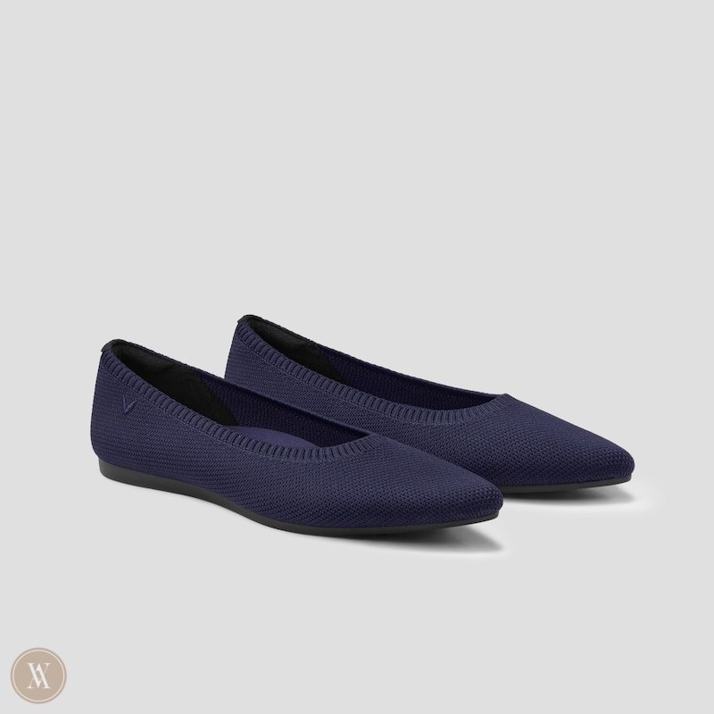 Navy VIVAIA Aria 5° Women\'s Pointed-Toe Ballet Flats - GDB-3185