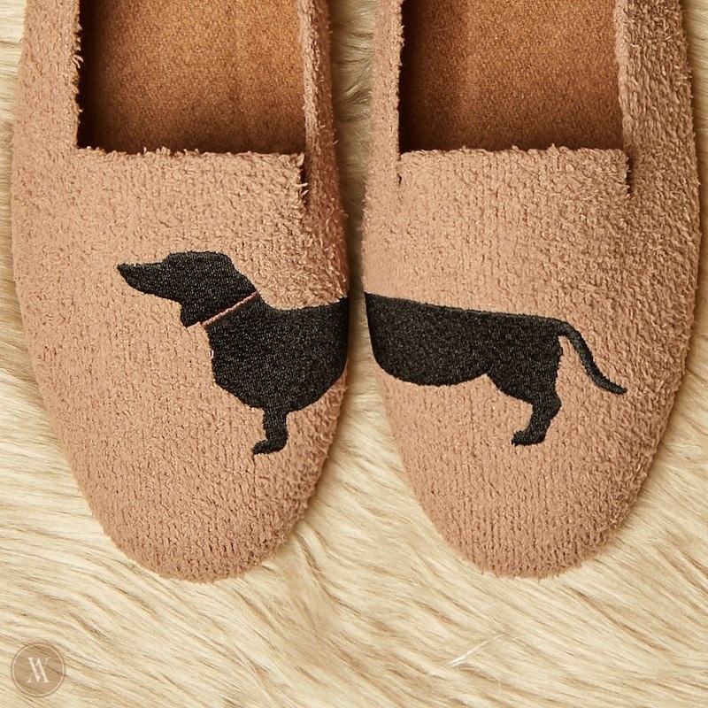 Nutmeg - Dog VIVAIA Audrey Women's Round-Toe Terry Knit Loafers - KCZ-7542