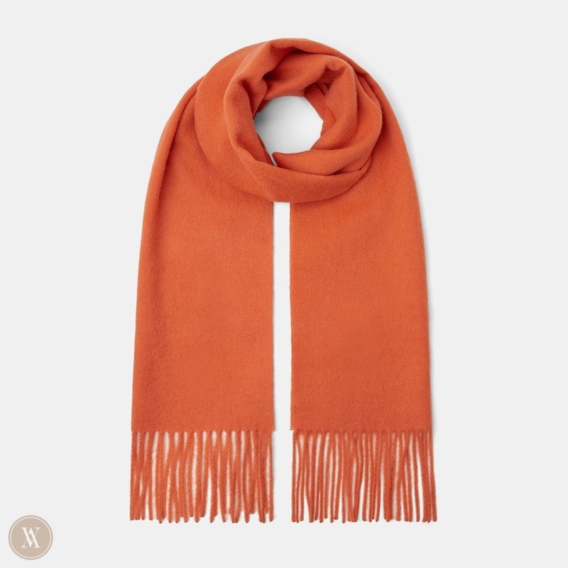 Orange Red VIVAIA Wool Scarf-Orange Red Women\'s Scarves - KYK-9973