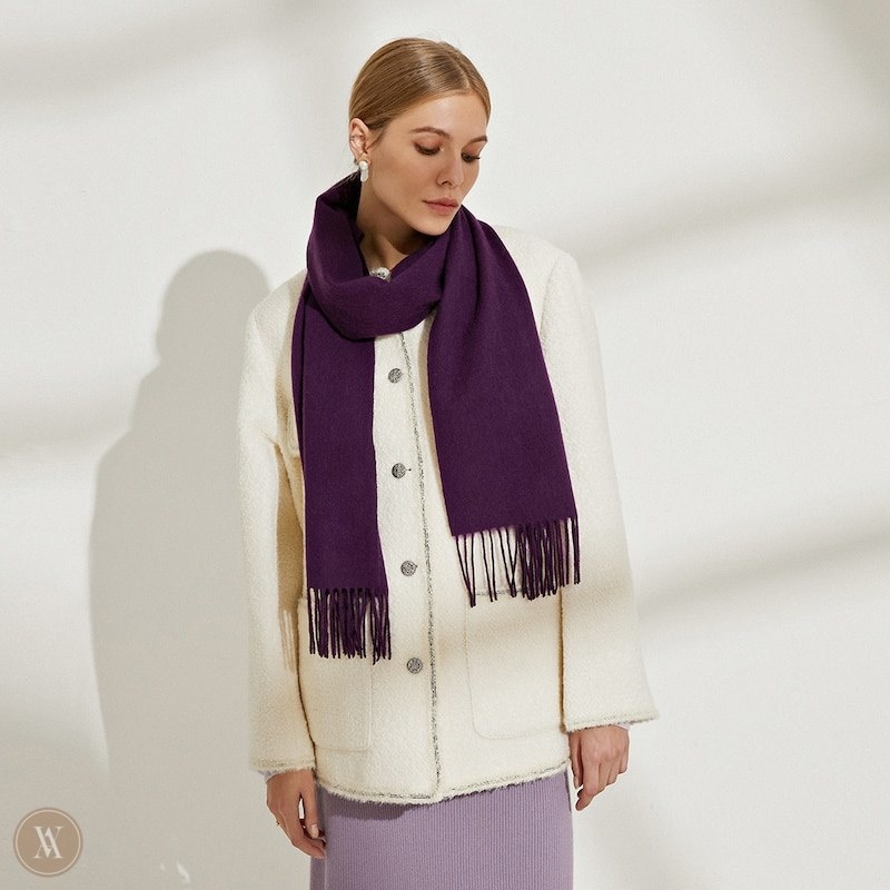 Purple VIVAIA Wool Scarf Women's Scarves - DIP-1654