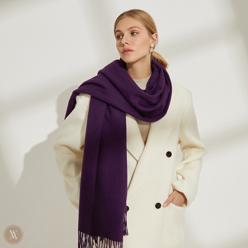 Purple VIVAIA Wool Shawl Women's Scarves - GGE-4668