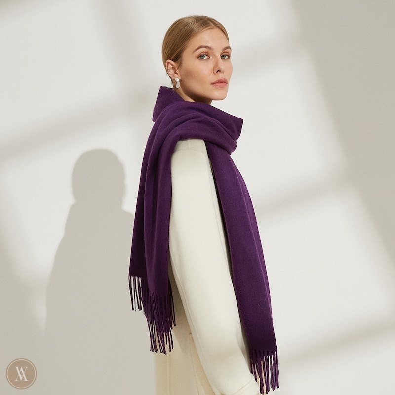 Purple VIVAIA Wool Shawl Women's Scarves - GGE-4668