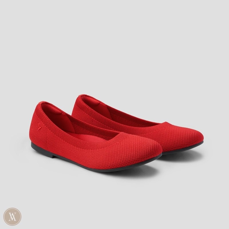 Red VIVAIA Claire Women\'s Round-Toe Flats - PIW-0449