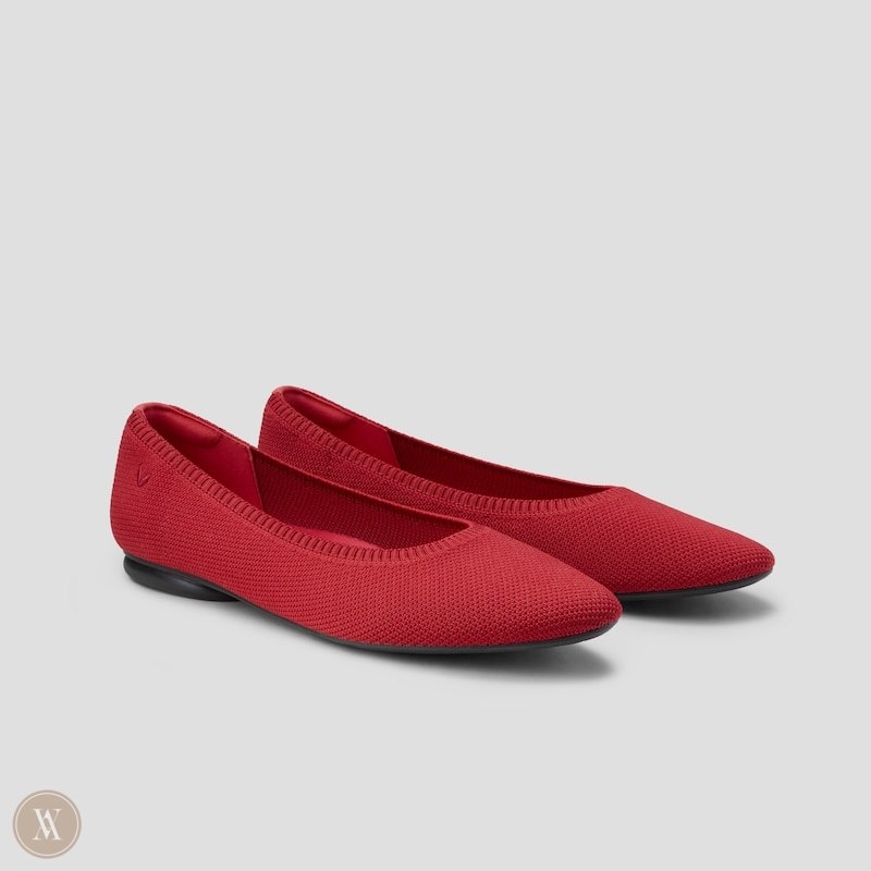 Red VIVAIA Tamia 2.0 Women\'s Almond-Toe Ballet Flats - KKY-5909