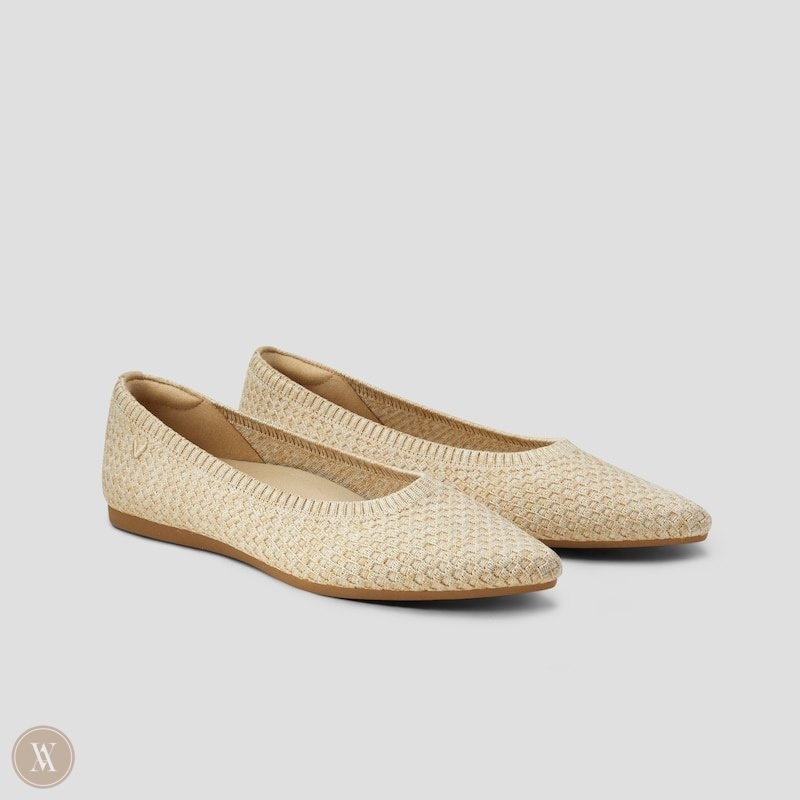 Sand Woven VIVAIA Aria 5° Hemp Women\'s Pointed-Toe Ballet Flats - QAA-1121