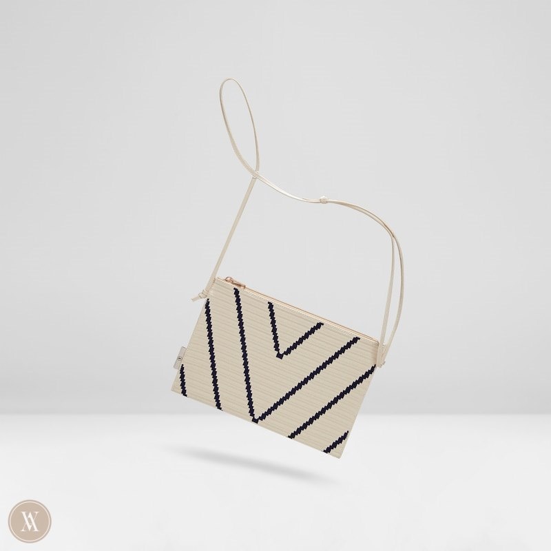 White VIVAIA Lucy - Ivory Chevron Women's Bags - PAE-5413