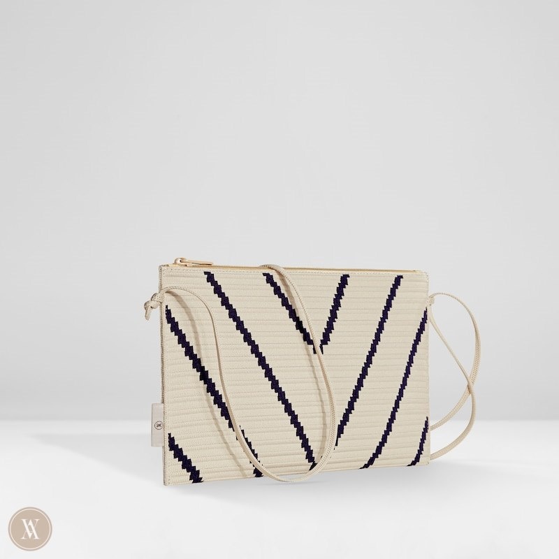 White VIVAIA Lucy - Ivory Chevron Women\'s Bags - PAE-5413