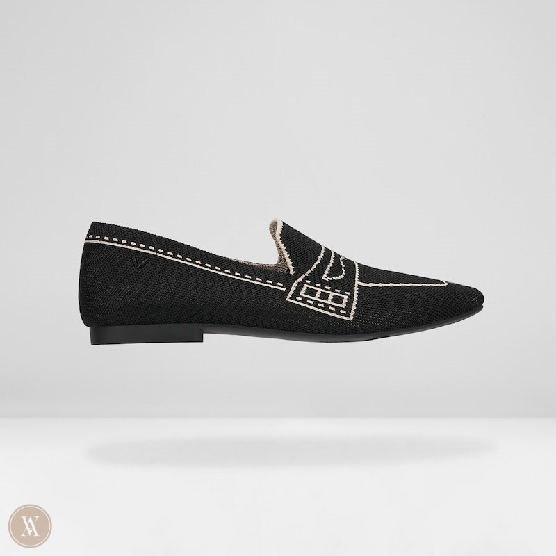 deep VIVAIA Sierra Women's Square-Toe Patterned Loafers-Deep Ebony - DTP-1548